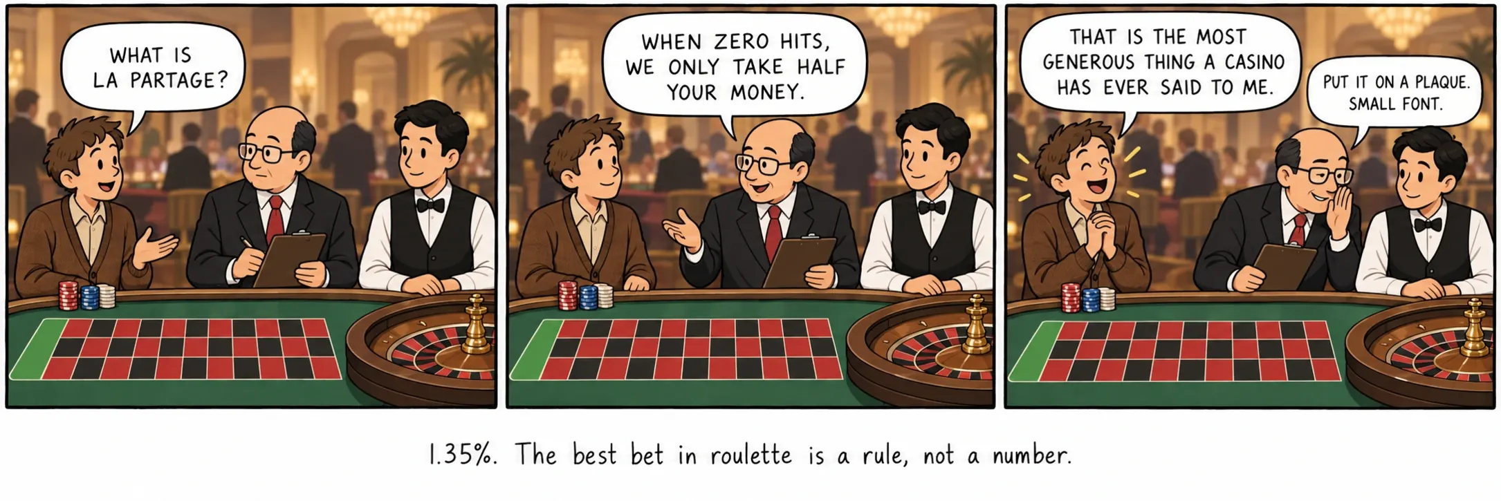 1,35%. Die beste Wette im Roulette ist eine Regel, keine Zahl.