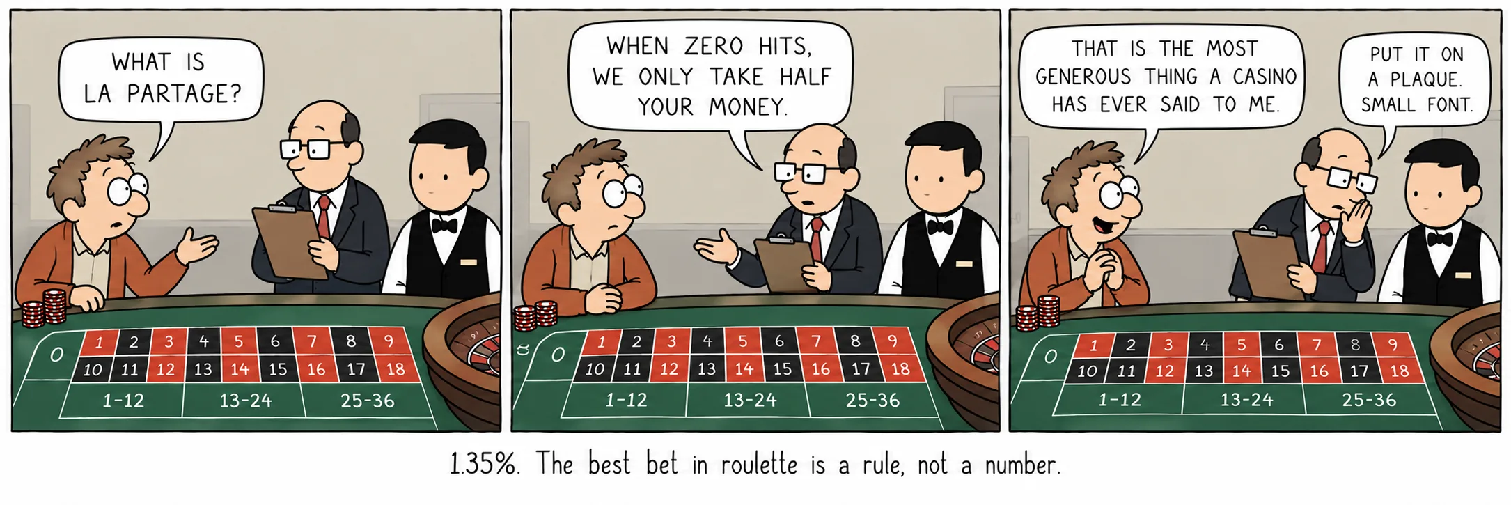 1,35%. Die beste Wette im Roulette ist eine Regel, keine Zahl.